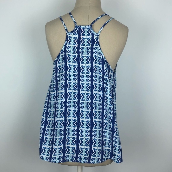 Blue Printed Tank Top - Picture 2 of 4